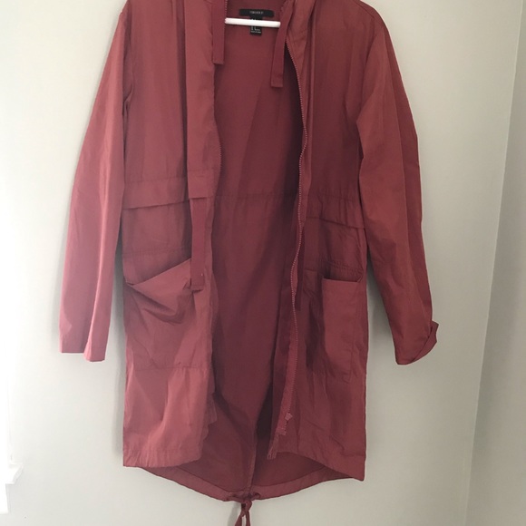 Forever 21 / Red Hooded Rain Jacket - Picture 2 of 4